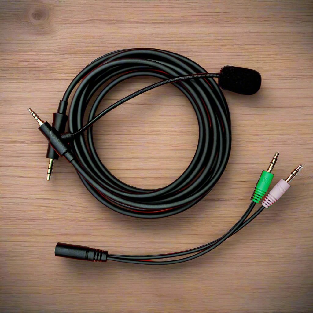 Premium Gaming Cable with Boom Mic for Heavys H1H Headphones - Heavys
