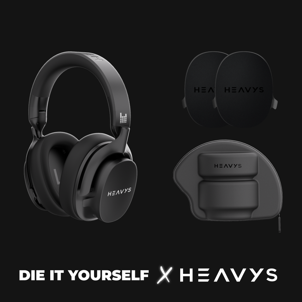 'Die' It Yourself Shells (Paint your own design) - Shells + Heavys Headphones Bundle