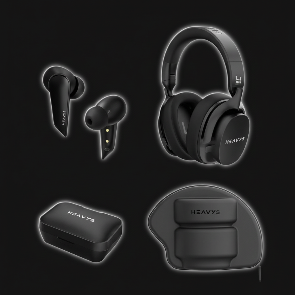 Heavys H1H Headphones + H1E Earbuds Bundle Built for Heavy Music Heavys H1H Headphones + H1E Earbuds Bundle Built for Heavy Music