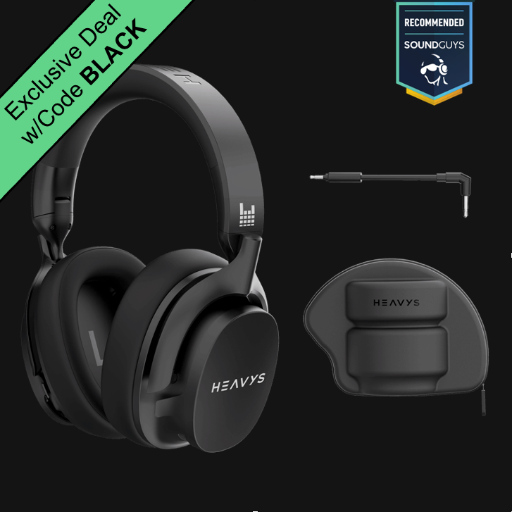 Heavys H1H Headphones + Premium Silver-Coated Aux Cable (Bundle) - Heavys