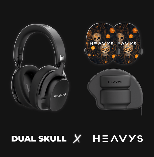 Dual Skull - Dia De Muertos Shells - Shells + Heavys Headphones Bundle