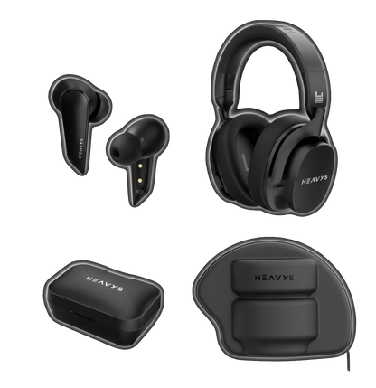 Heavys H1H Headphones + H1E Earbuds Bundle