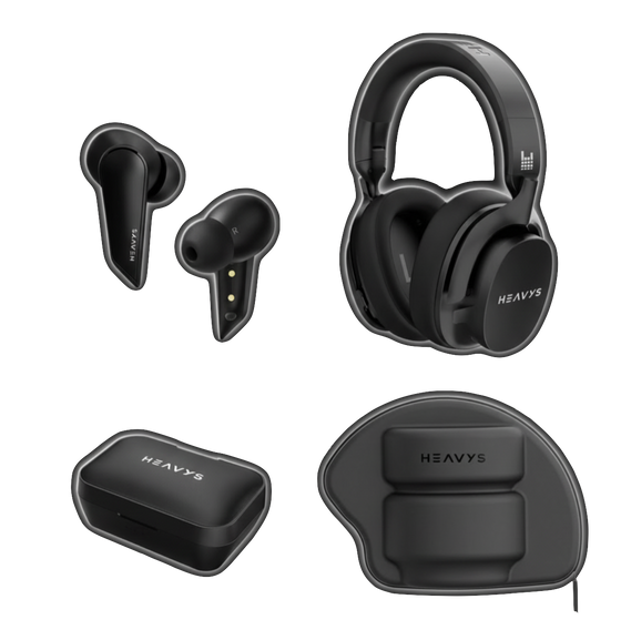 Heavys H1H Headphones + H1E Earbuds Bundle