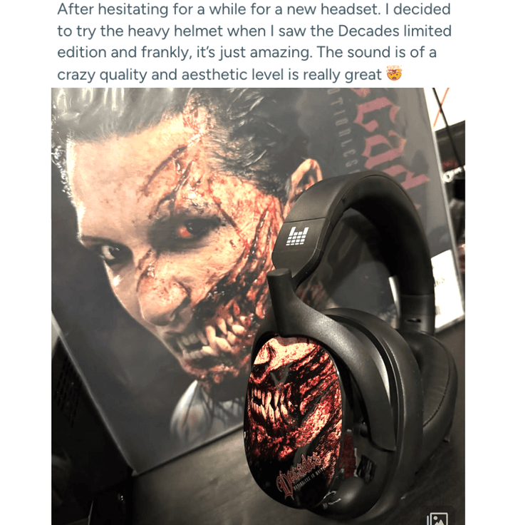 Motionless In White公認スペシャルエディション H1Hヘッドホン用シェル