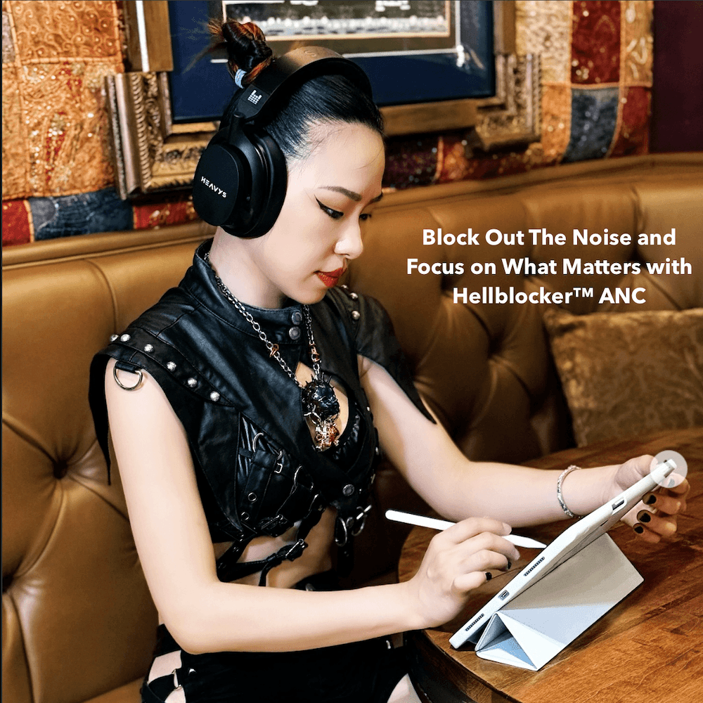 Heavys H1H Headphones - 8 Speakers, Active Noise Cancellation, 50 Heavys H1H Headphones - 8 Speakers, Active Noise Cancellation, 50